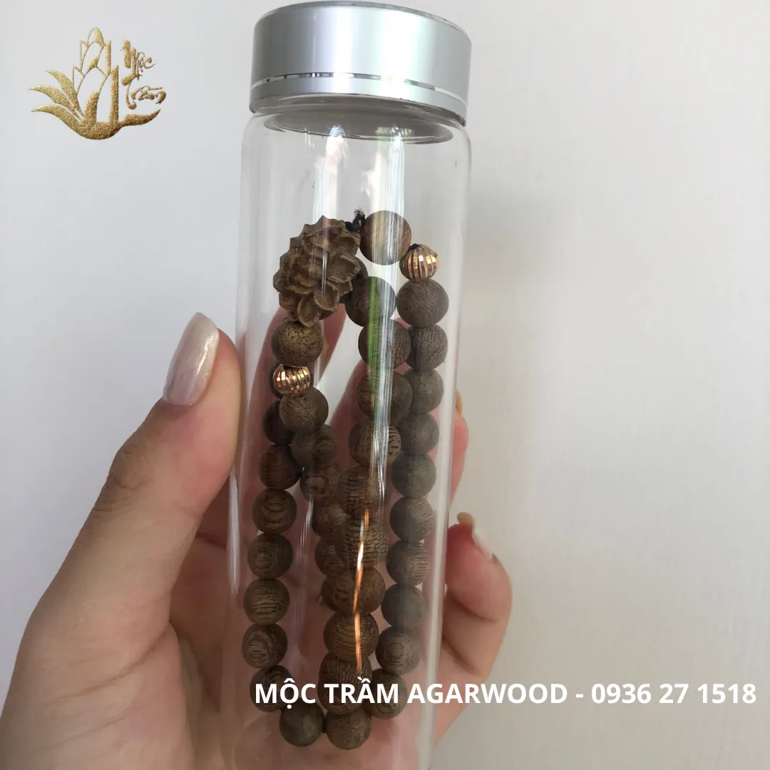 Natural Vietnamese Agarwood Double Wrap Bracelet – 8mm Kien Toc Oud Beads (Khanh Hoa)&nbsp;